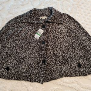 Michael Kors Black Button Cape~Large